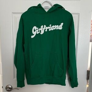 Green Hoodie with 'Girlfriend' Print